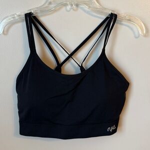 Ryka Sports Bra Removable Pads Activewear Black Size Large Excellent Condition